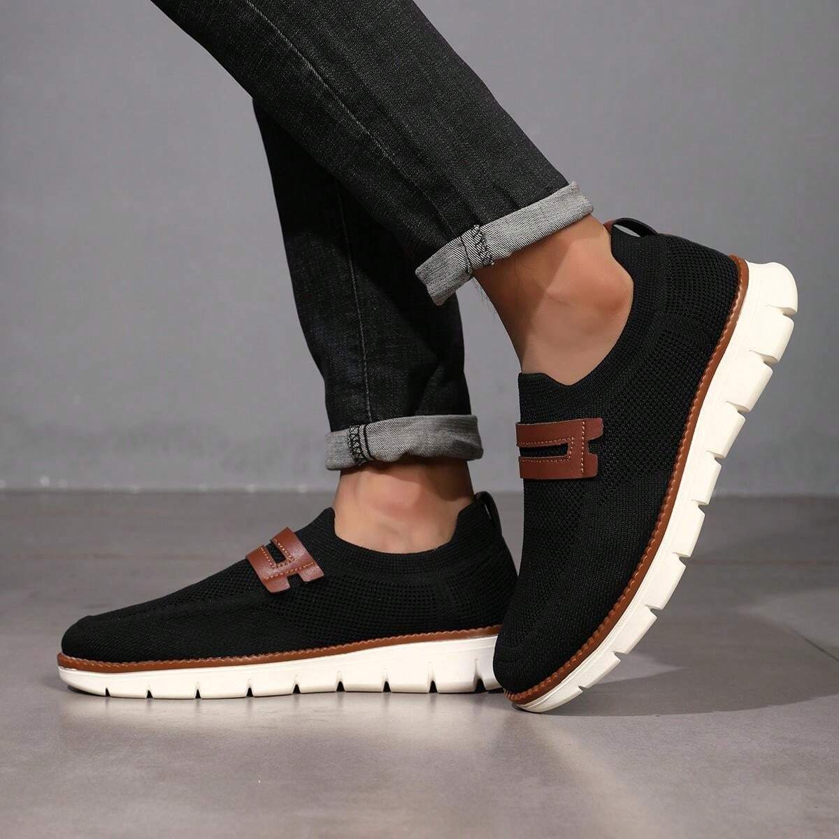 Bellkmart Slip On Mesh Breathable Sneakers - Black - Bellkmart