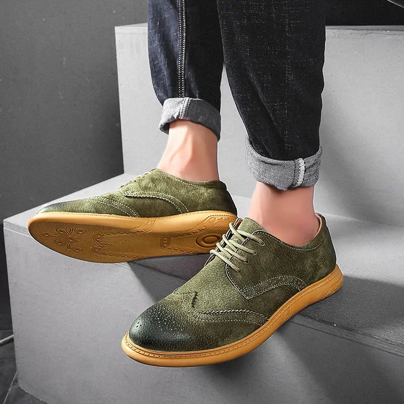 Men's Oxford Breathable Casual Lace-Up Business Shoes - Bellkmart