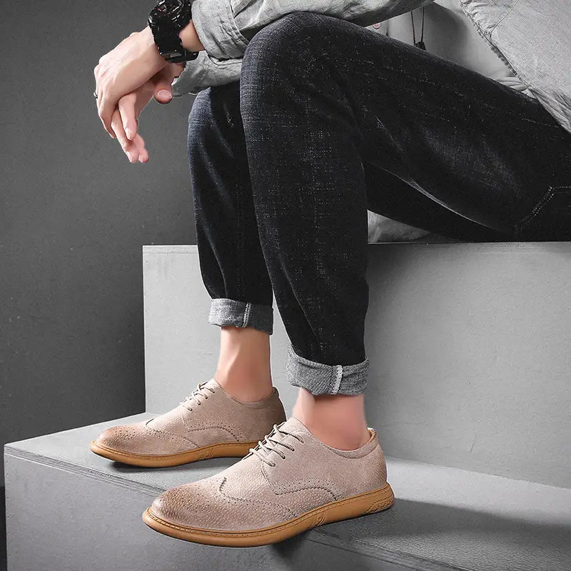 Men's Oxford Breathable Casual Lace-Up Business Shoes - Bellkmart