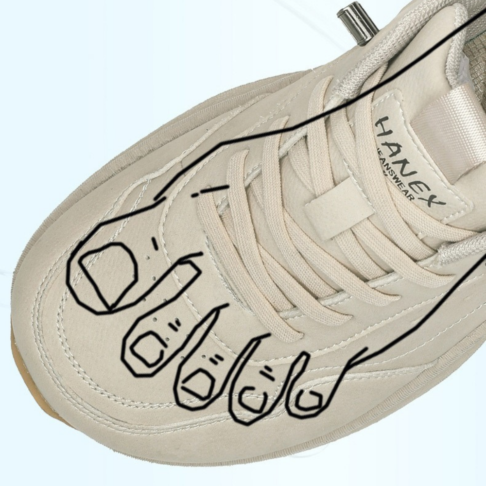 Wide Tox Box Comfy Leather Orthopedic Sneakers - Bellkmart