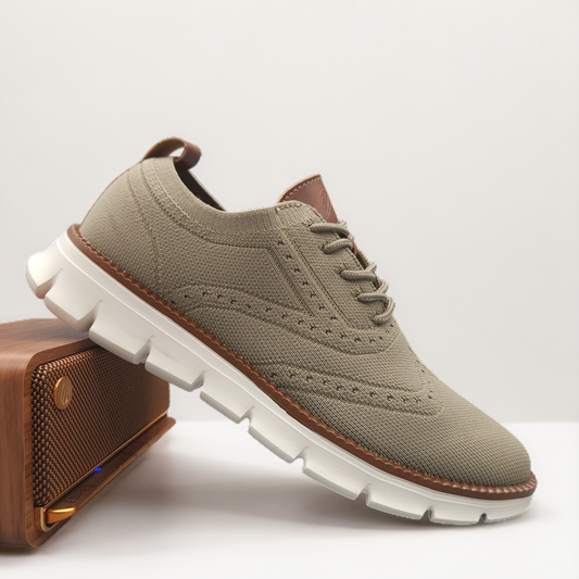 Bellkmart Autumn Comfy breathable Orthopedic Oxford Sneakers For Wide Feet - Khaki - Bellkmart