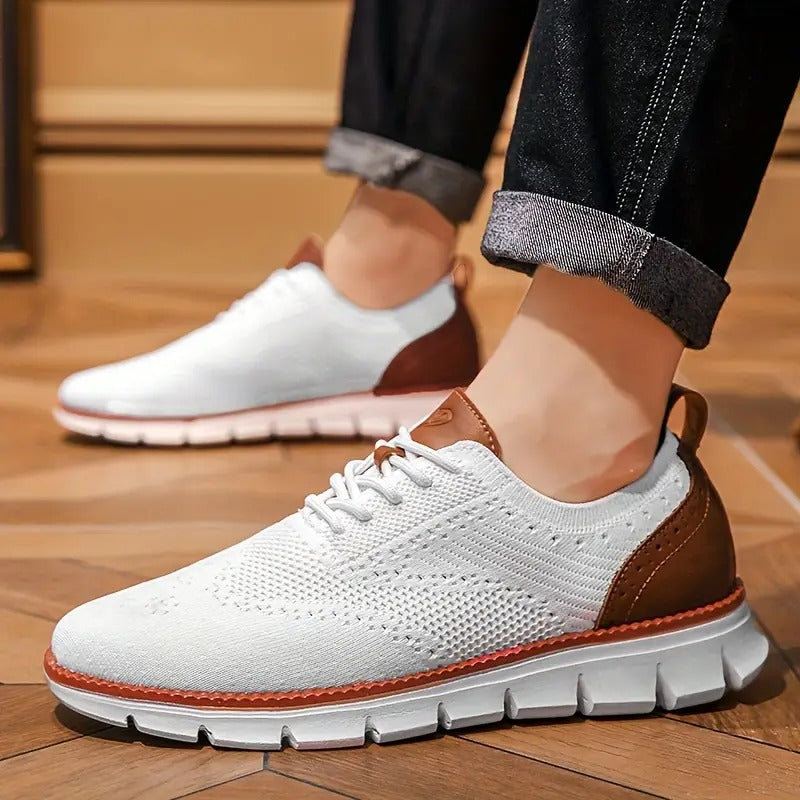 Bellkmart Comfy Non Slip Casual Lace Up Comfort Sneakers - white - Bellkmart