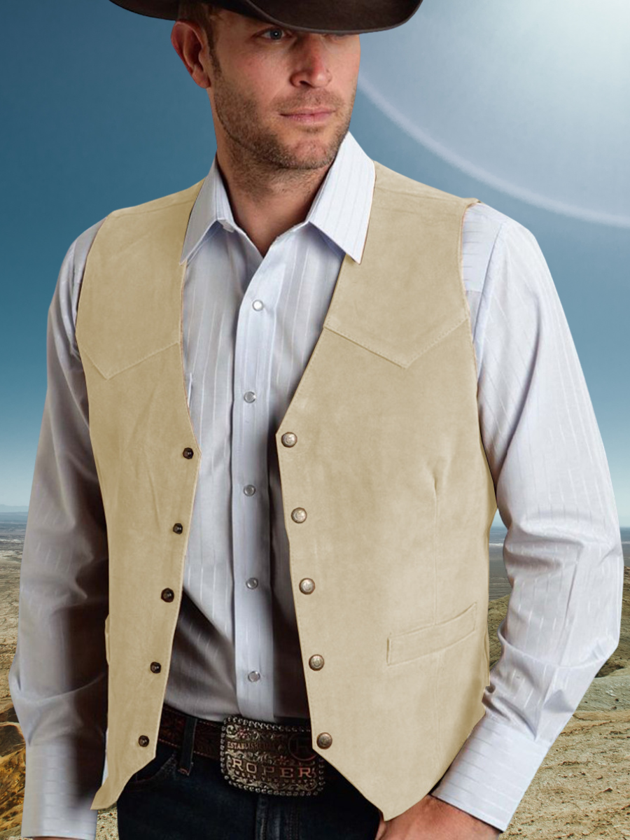 Men's Casual Suede Vest - Bellkmart