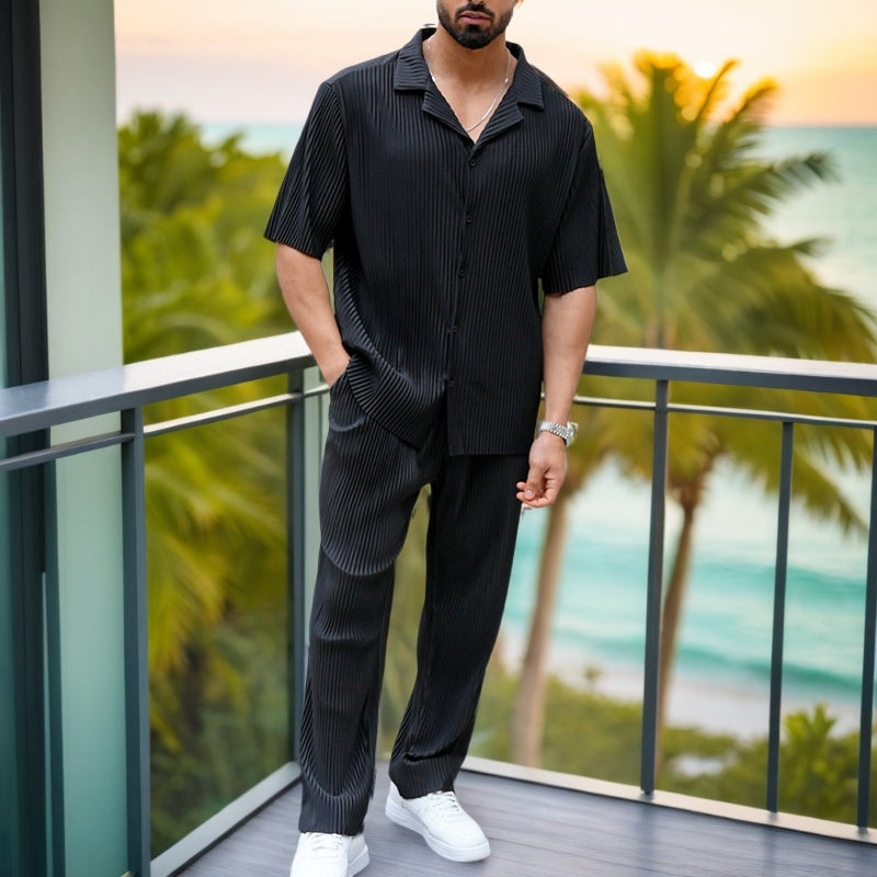 Sleek Pleated Tracksuit: Effortless Elegance for Any Occasion - Bellkmart