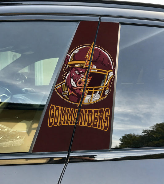Washington Commanders Car Pillar Wrap - Universal Fit - 2