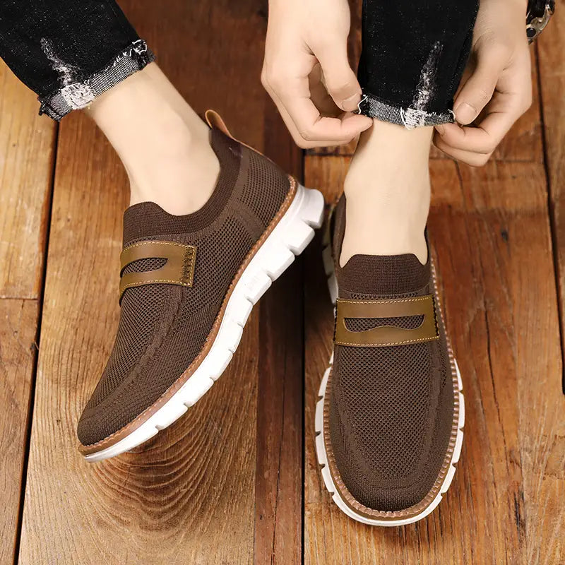Bellkmart Slip On Mesh Breathable Sneakers - Brown - Bellkmart