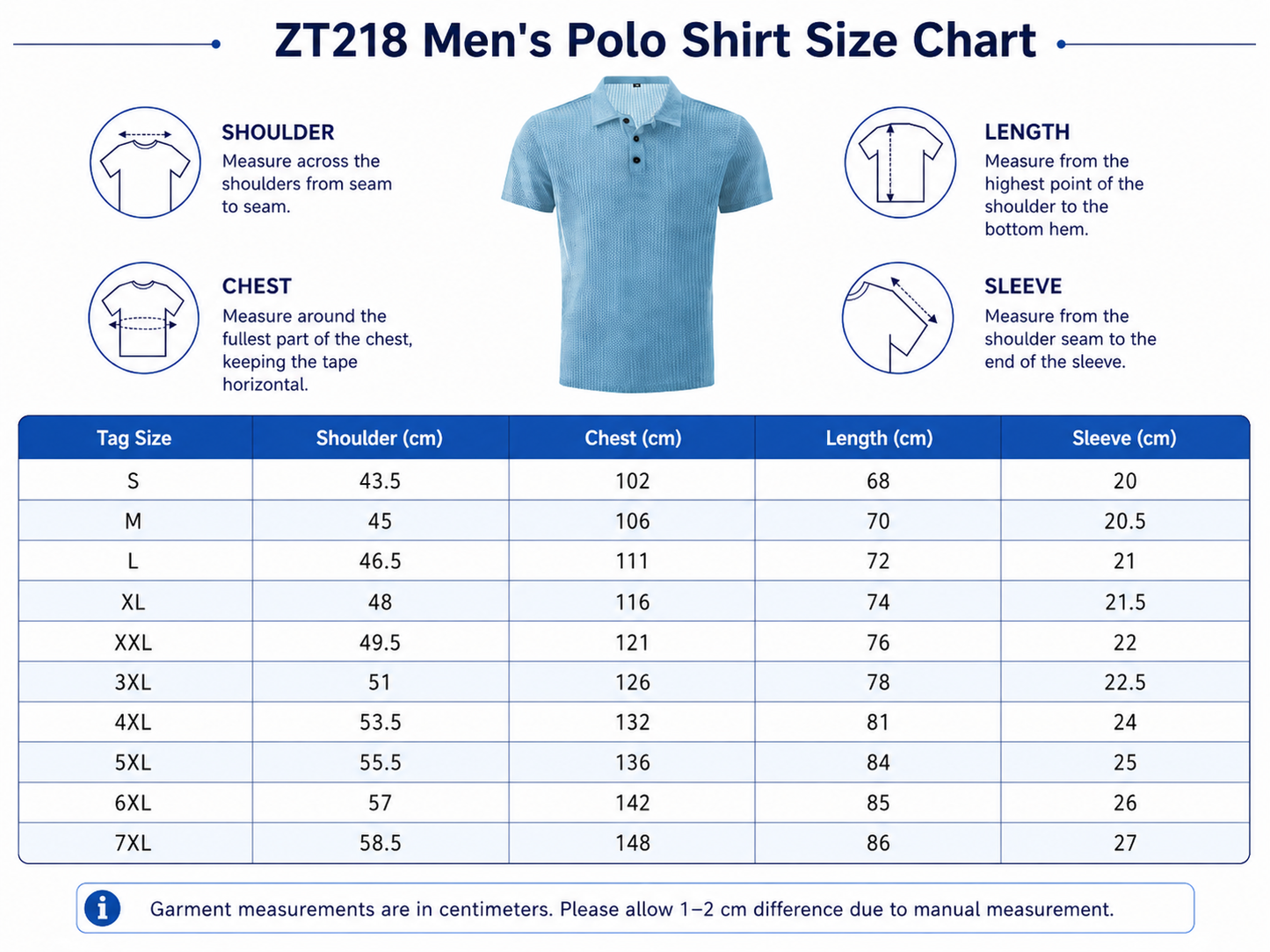 LuxeKnit™ Men’s Ice Silk Mesh Polo Shirt - Light Blue - Bellkmart