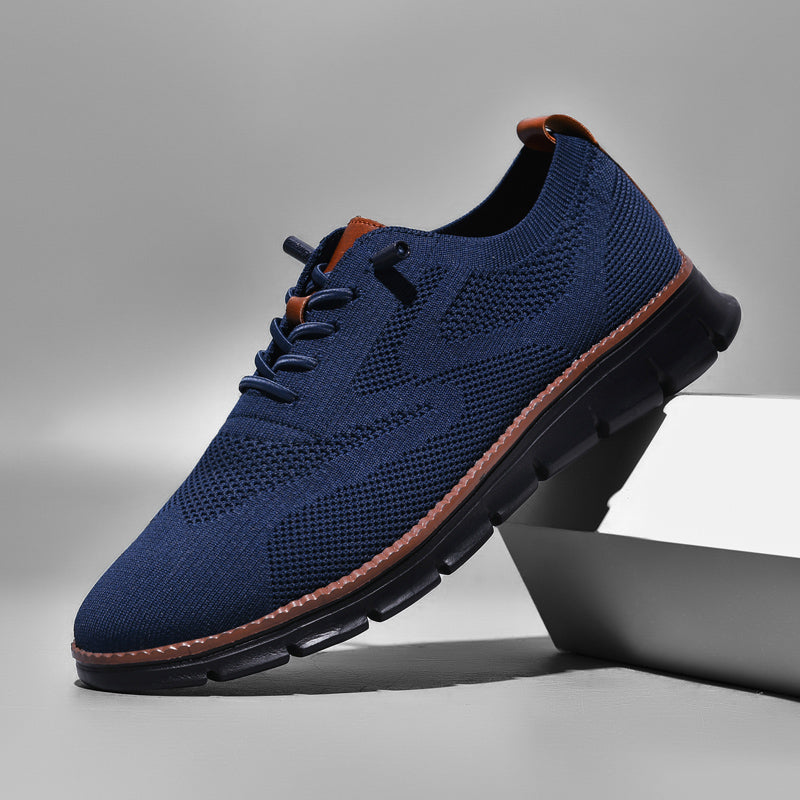 Black Sole Super Comfy breathable Orthopedic Mesh Sneakers For Wide Feet - Navy Blue - Bellkmart
