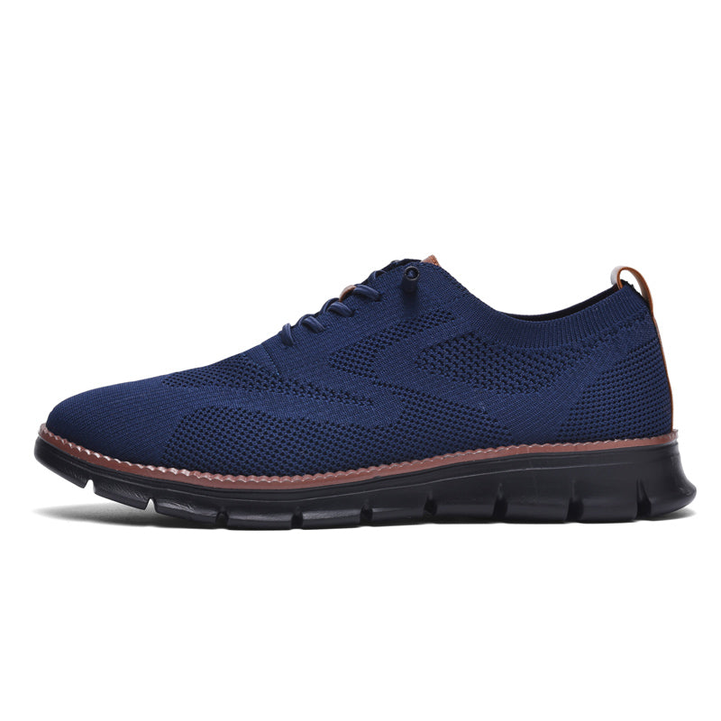 Black Sole Super Comfy breathable Orthopedic Mesh Sneakers For Wide Feet - Navy Blue - Bellkmart