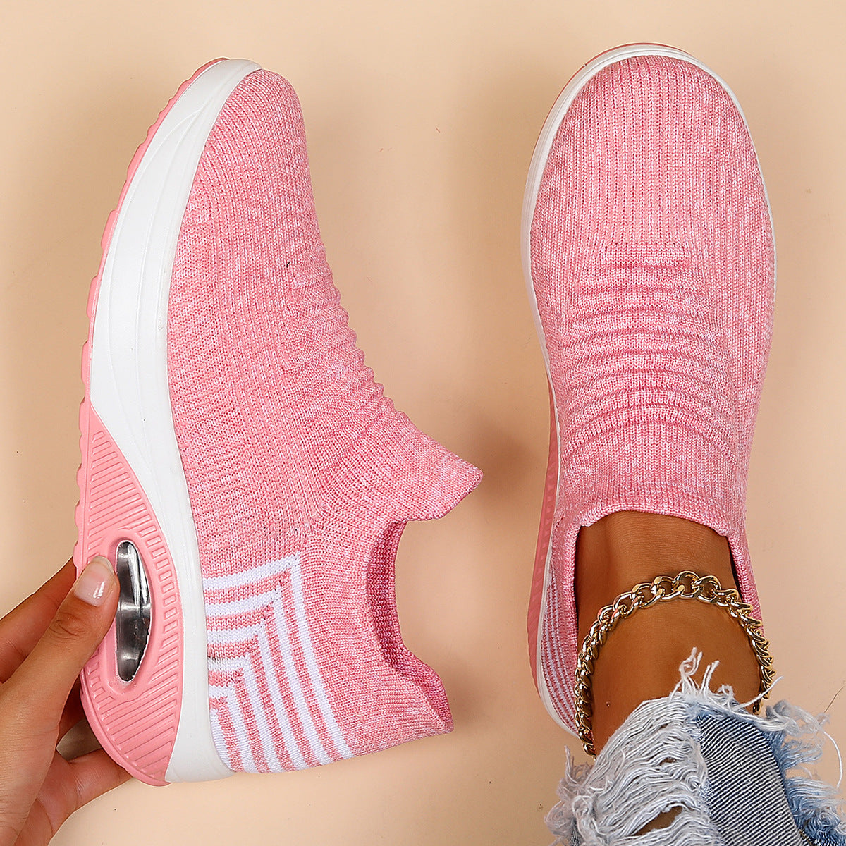 Breathable Women's Air Cushion Orthopedic Sneakers - Bellkmart