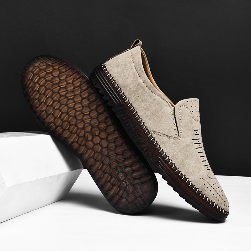 Men's Comfort Handmade Breathable Leather Casual Shoes - Bellkmart