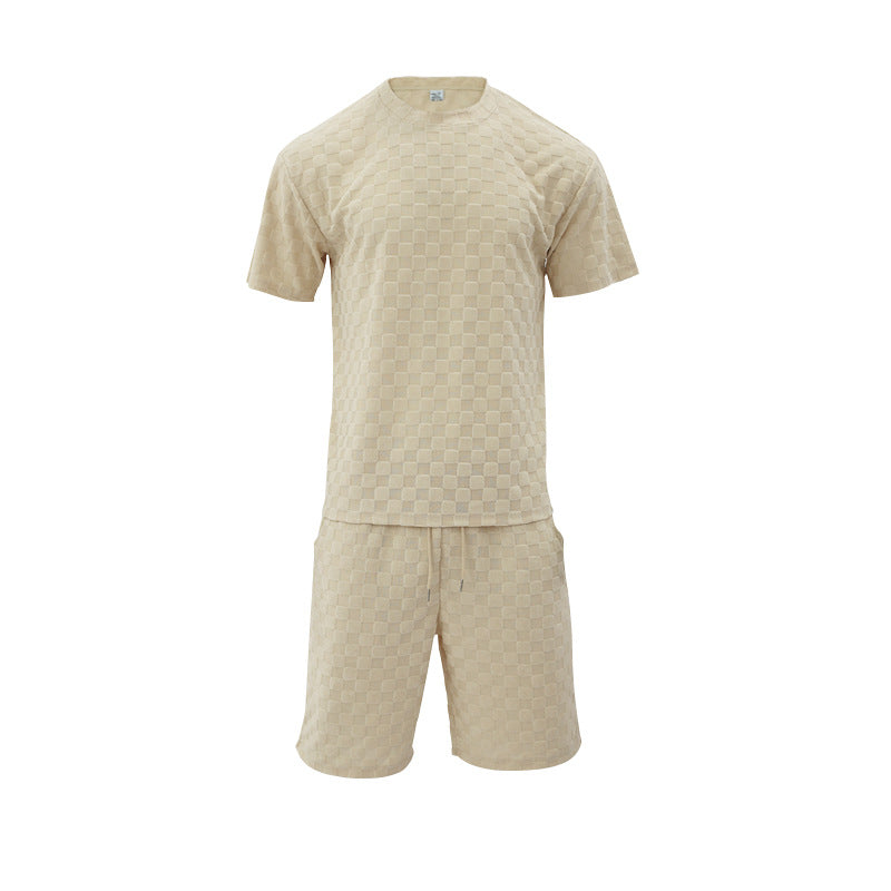 Men's Retro Plaid Two-Piece Loungewear Set - Bellkmart
