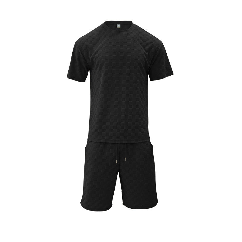 Men's Retro Plaid Two-Piece Loungewear Set - Bellkmart