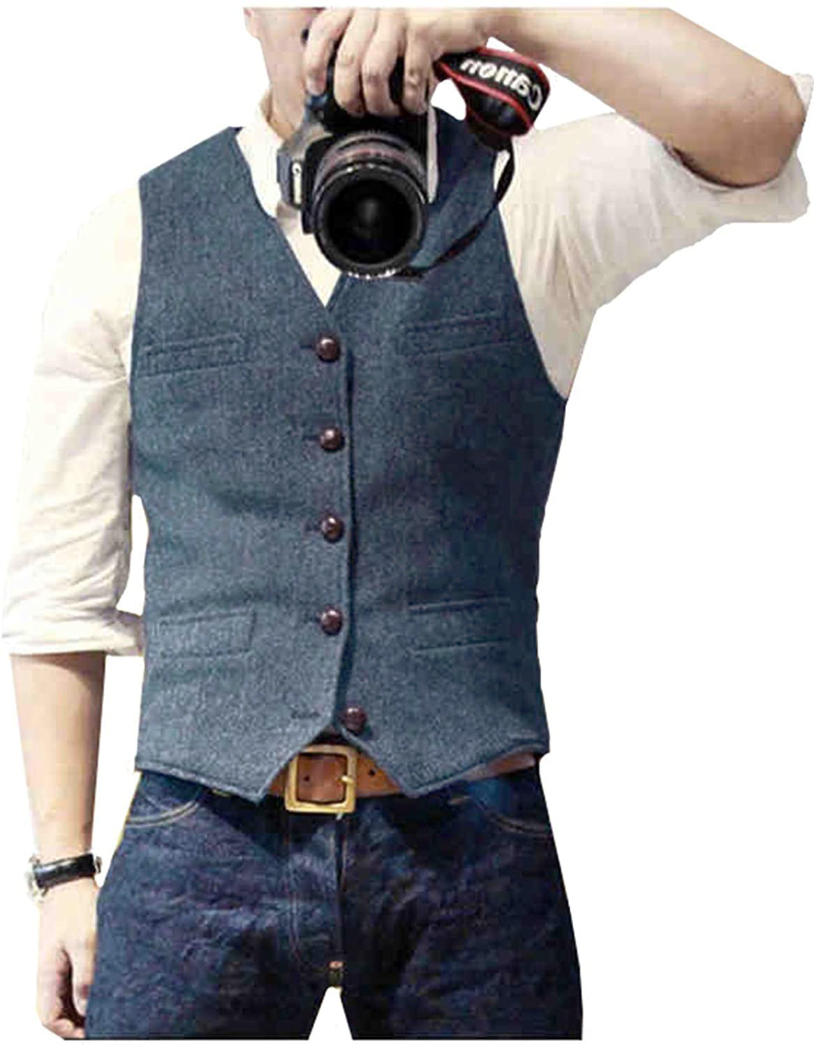 Men's Solid Color Suit Vest Buy 1 Get 1 Free - Bellkmart