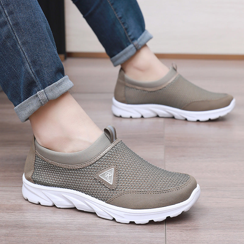 Men's Slip-On Mesh Sneakers with Cushioned Sole and Pull-Tab - Bellkmart