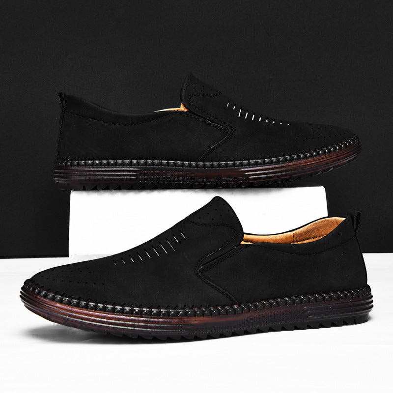 Men's Comfort Handmade Breathable Leather Casual Shoes - Bellkmart
