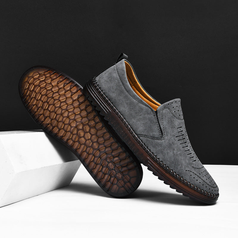 Men's Comfort Handmade Breathable Leather Casual Shoes - Bellkmart