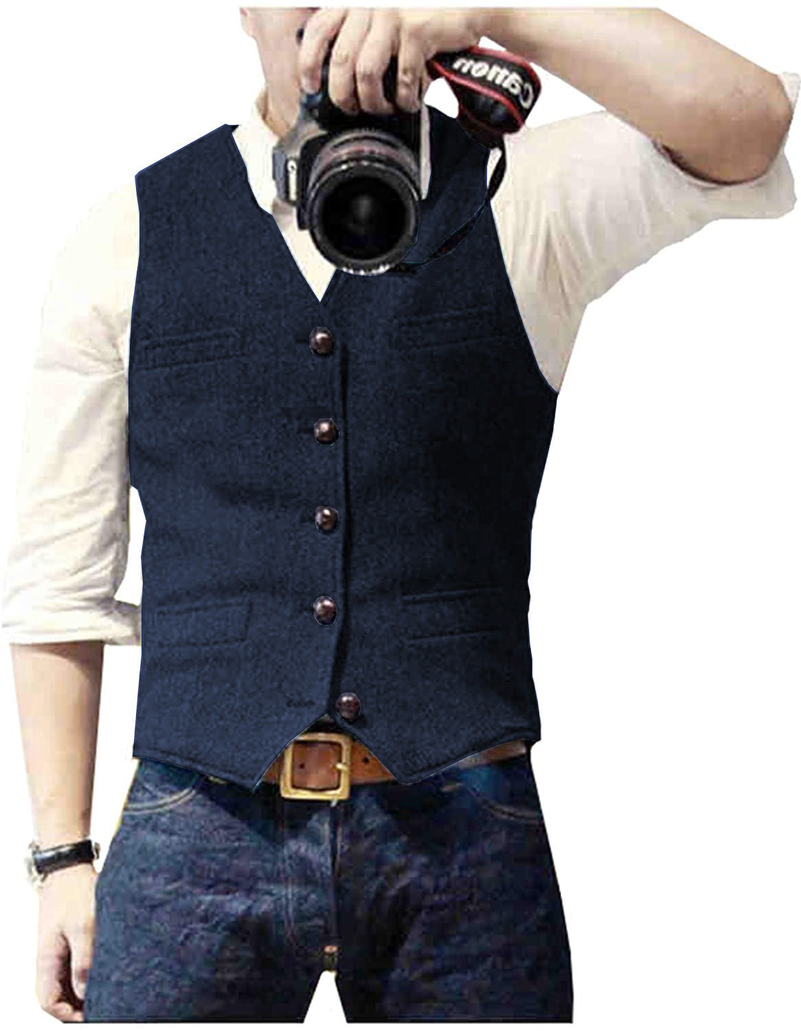 Men's Solid Color Suit Vest Buy 1 Get 1 Free - Bellkmart