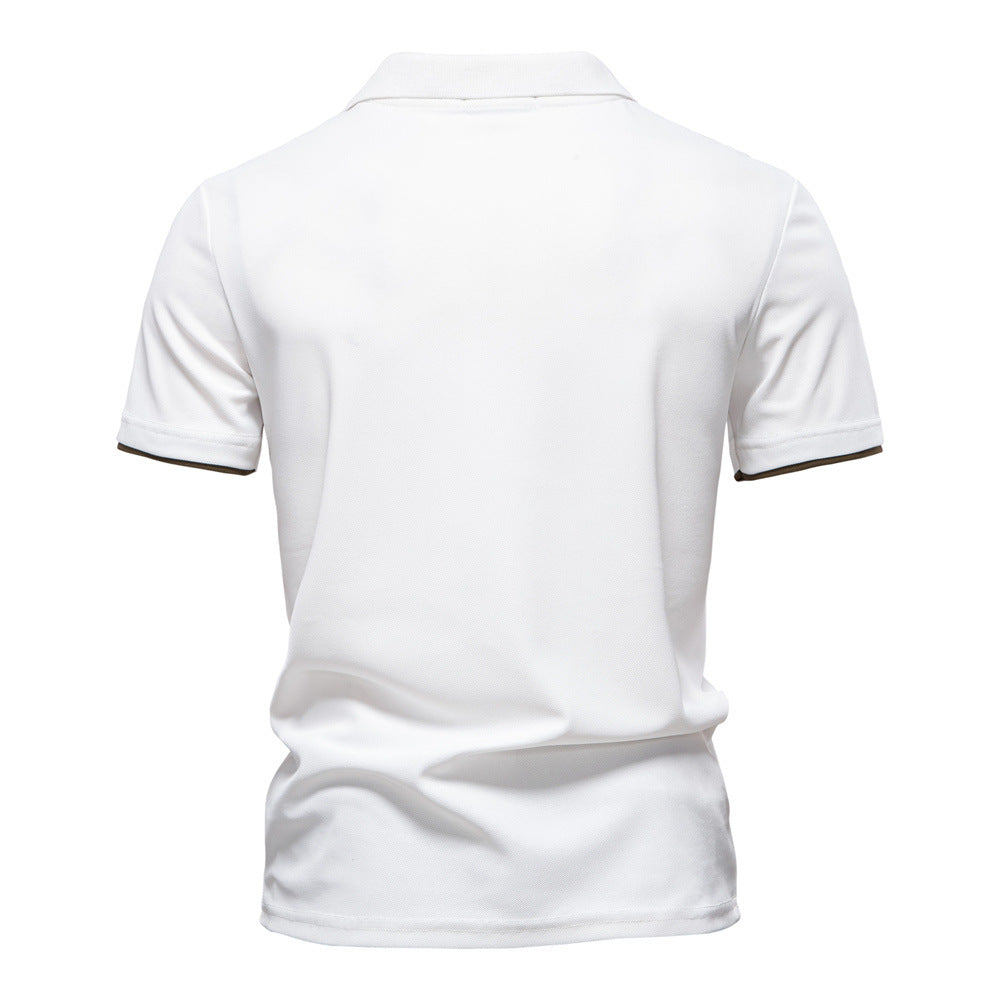 Men's Short-Sleeve Stripe and Embroidered Polo Shirt - Bellkmart