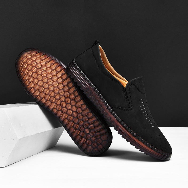 Men's Comfort Handmade Breathable Leather Casual Shoes - Bellkmart