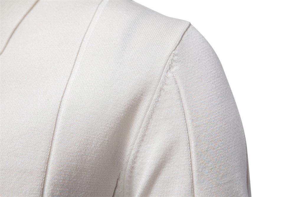 Men's Short-Sleeve Quarter-Zip Polo Shirt with Ribbed Detailing - Bellkmart