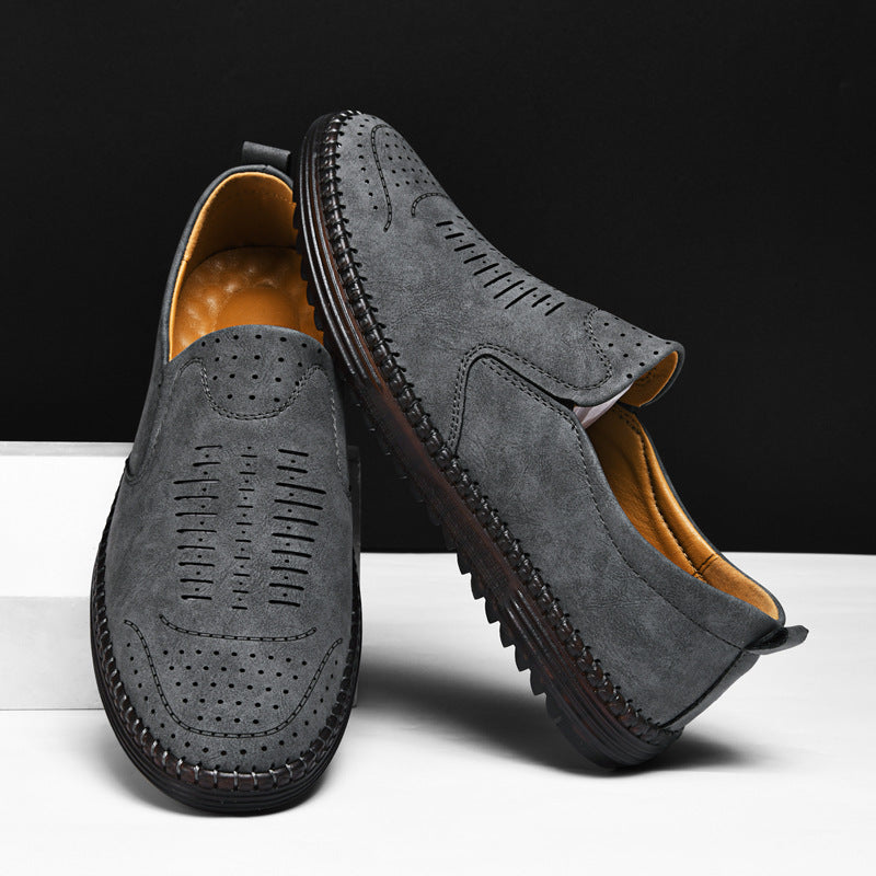 Men's Comfort Handmade Breathable Leather Casual Shoes - Bellkmart