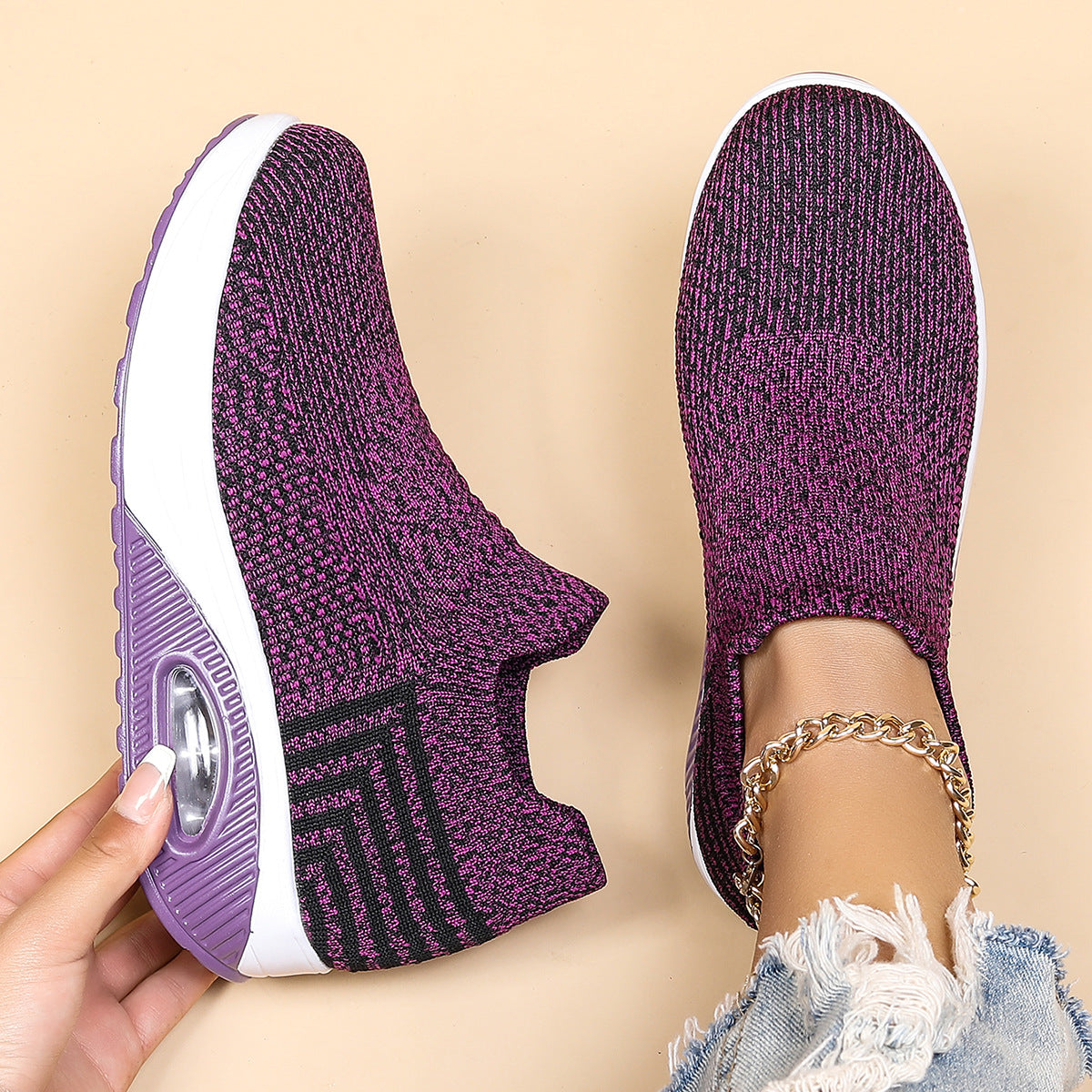 Breathable Women's Air Cushion Orthopedic Sneakers - Bellkmart