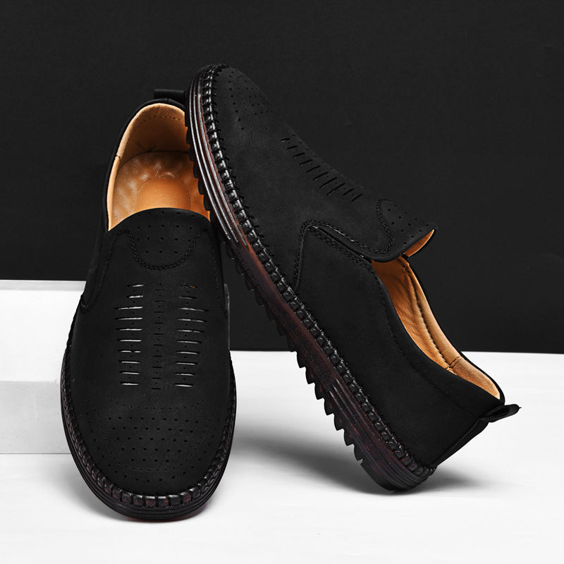 Men's Comfort Handmade Breathable Leather Casual Shoes - Bellkmart