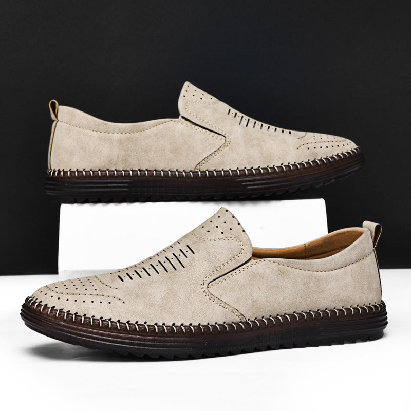 Men's Comfort Handmade Breathable Leather Casual Shoes - Bellkmart