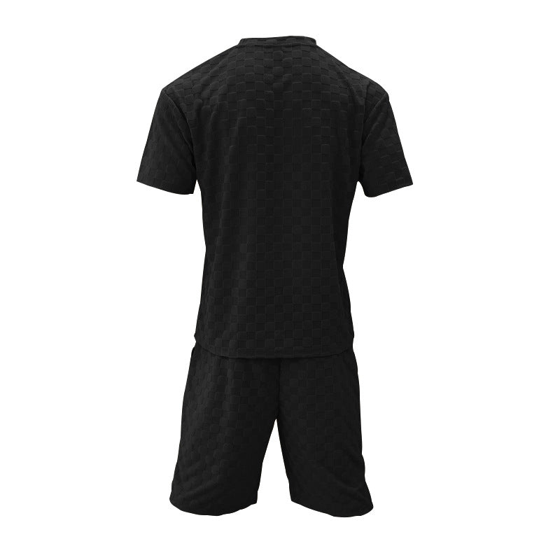 Men's Retro Plaid Two-Piece Loungewear Set - Bellkmart