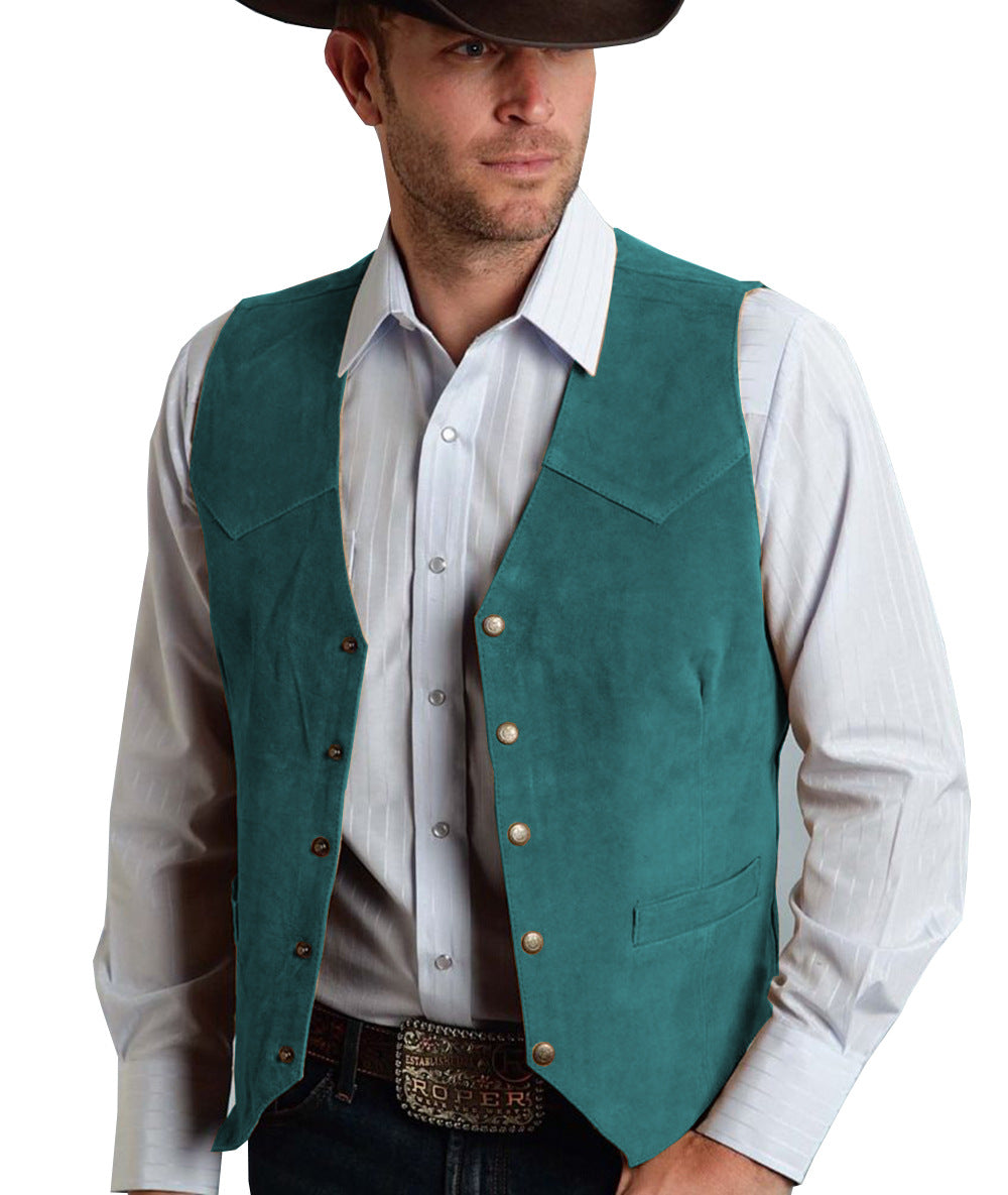 Men's Casual Suede Vest - Bellkmart