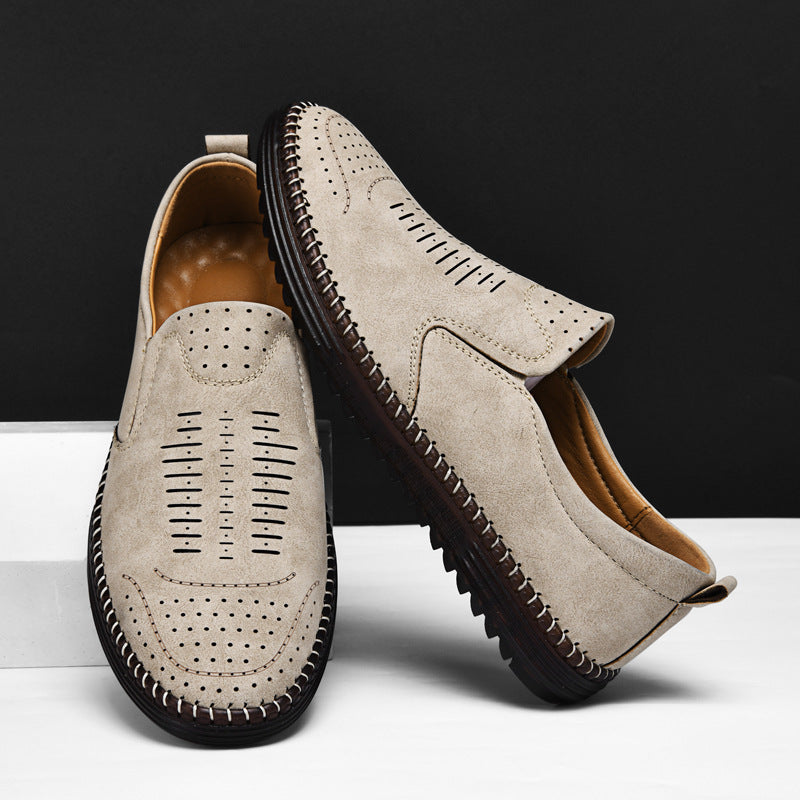 Men's Comfort Handmade Breathable Leather Casual Shoes - Bellkmart