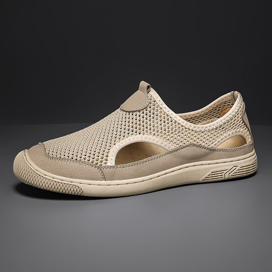 Lightweight Mesh Slip-On Athletic Shoes with Ventilation Panels - Bellkmart