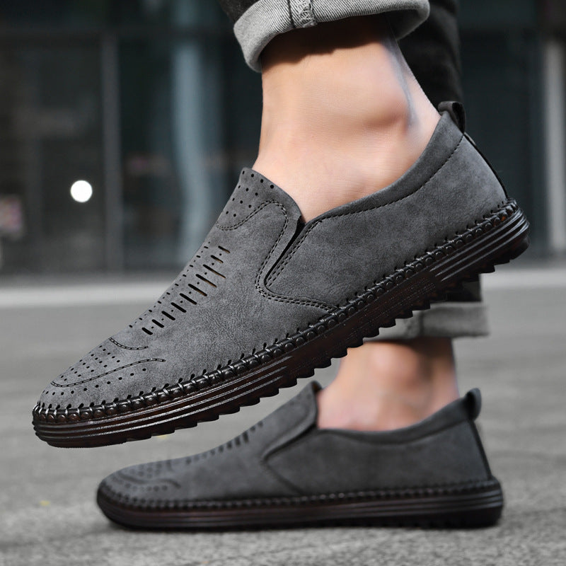 Men's Comfort Handmade Breathable Leather Casual Shoes - Bellkmart