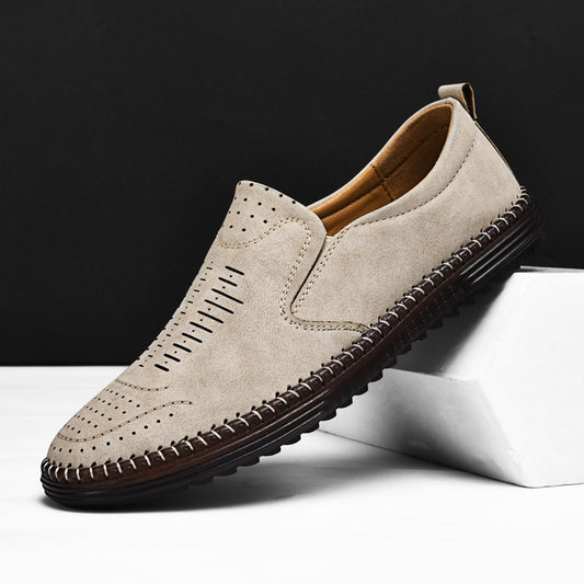 Men's Comfort Handmade Breathable Leather Casual Shoes - Bellkmart
