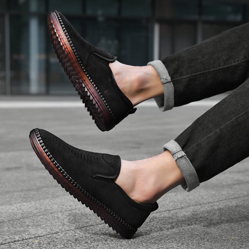 Men's Comfort Handmade Breathable Leather Casual Shoes - Bellkmart