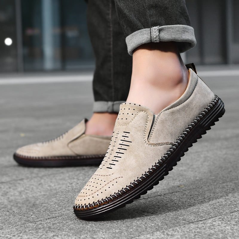 Men's Comfort Handmade Breathable Leather Casual Shoes - Bellkmart