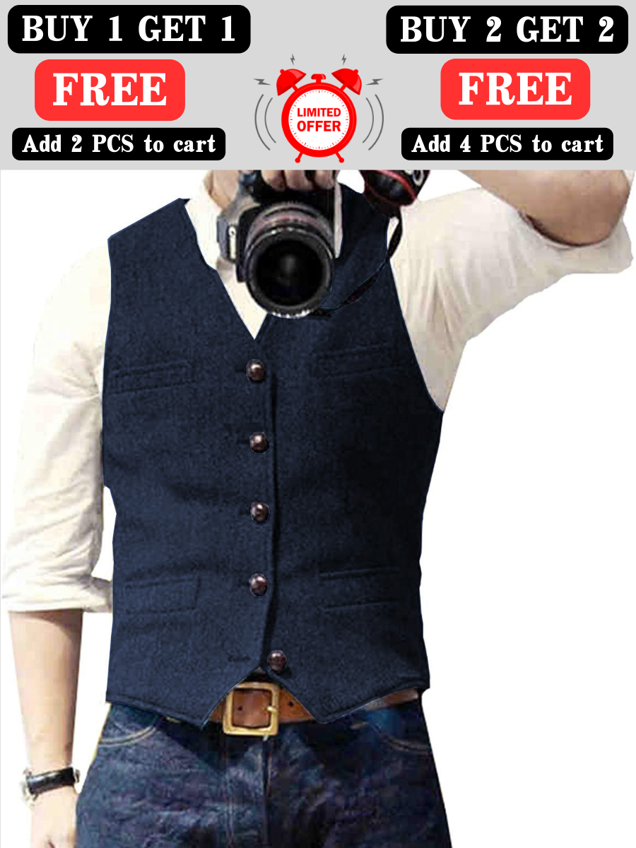 Men's Solid Color Suit Vest Buy 1 Get 1 Free - Bellkmart