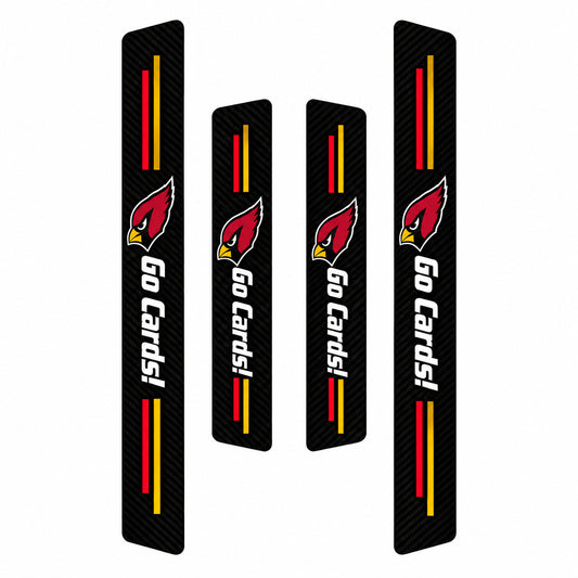 Arizona Cardinals car door sill protector strips — four-piece product layout