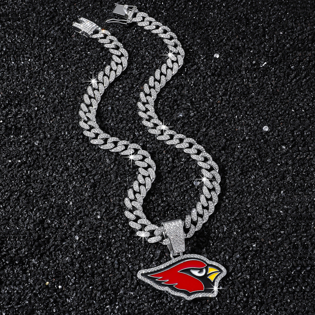 Arizona Cardinals silver-tone rhinestone necklace