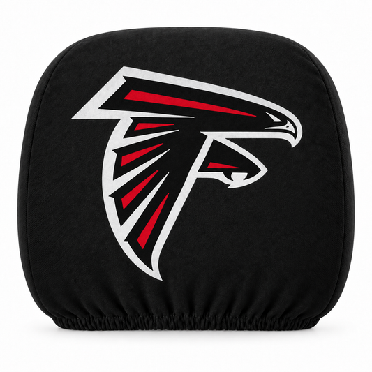 Atlanta Falcons car headrest cover, Style 1 logo design, white background