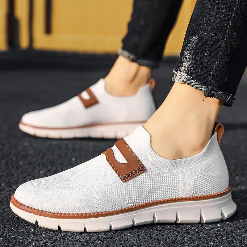 Bellkmart Slip On Mesh Breathable Sneakers - White - Bellkmart