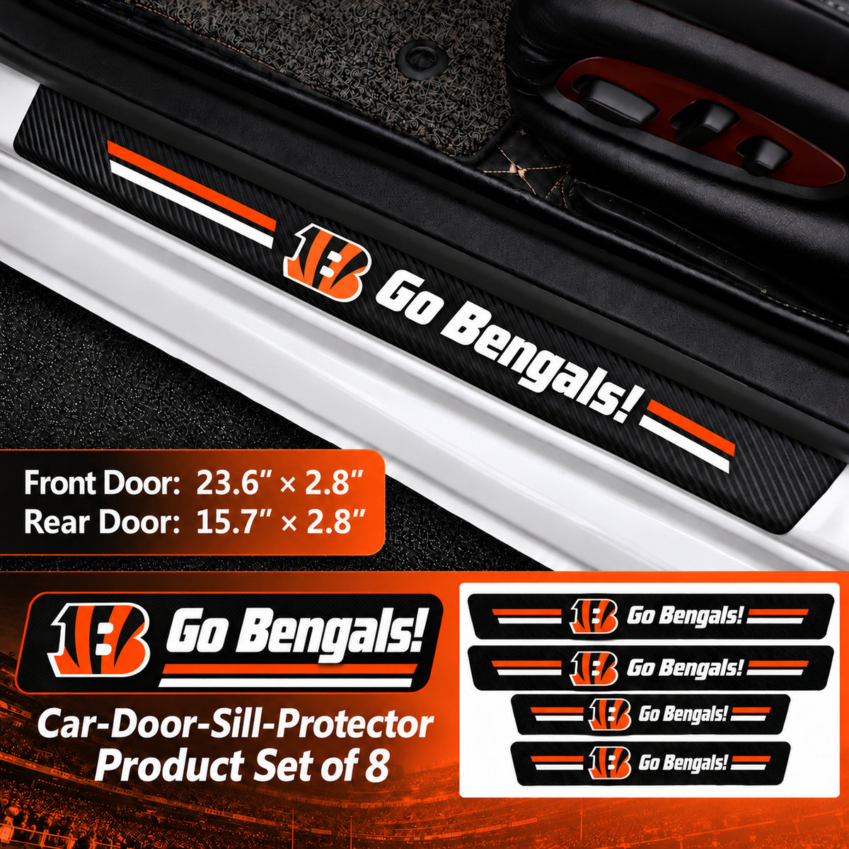 Cincinnati Bengals car door sill protector strips — 2 sets of 8 pieces