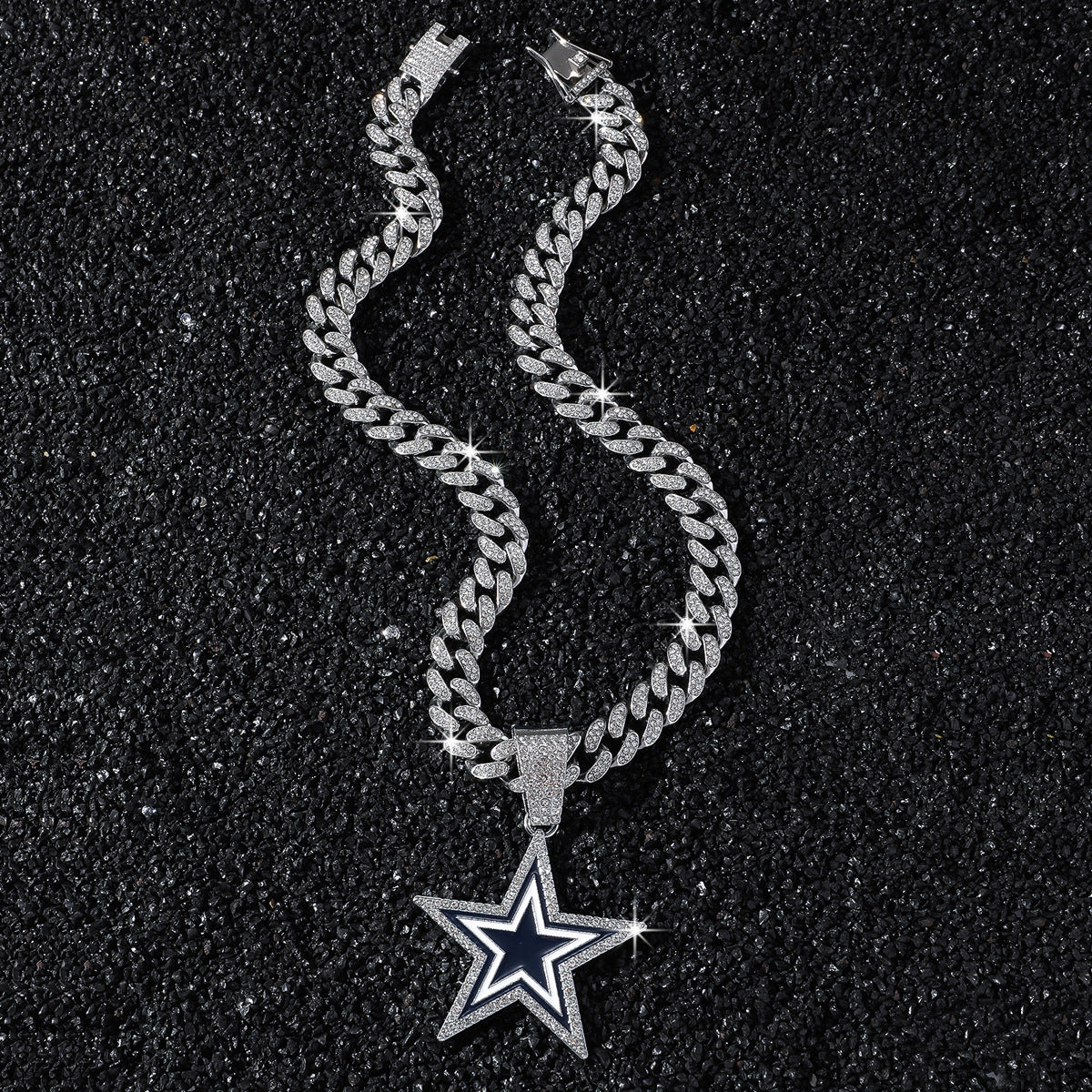 Dallas Cowboys silver-tone rhinestone necklace