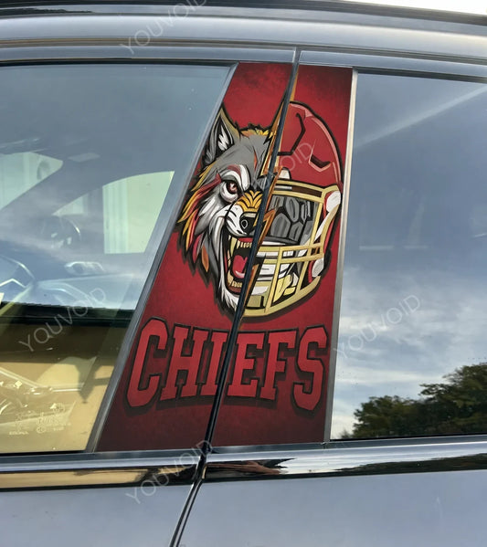 Kansas City Chiefs Car Pillar Wrap - Universal Fit Style 2