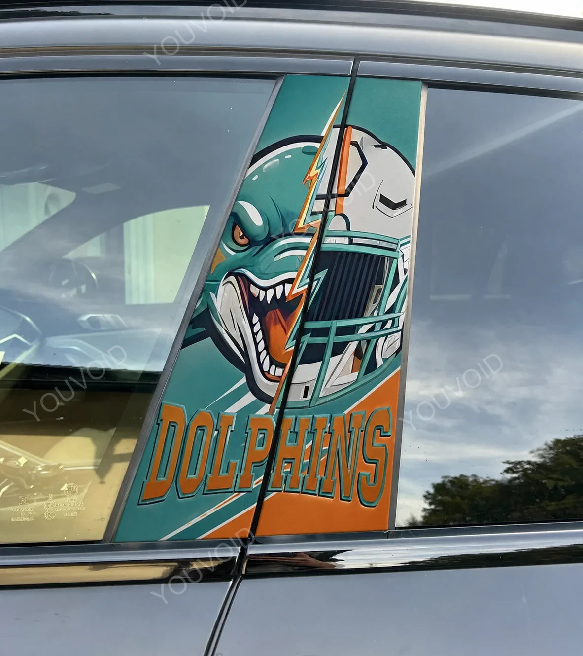 Miami Dolphins Car Pillar Wrap - Universal Fit Style 2