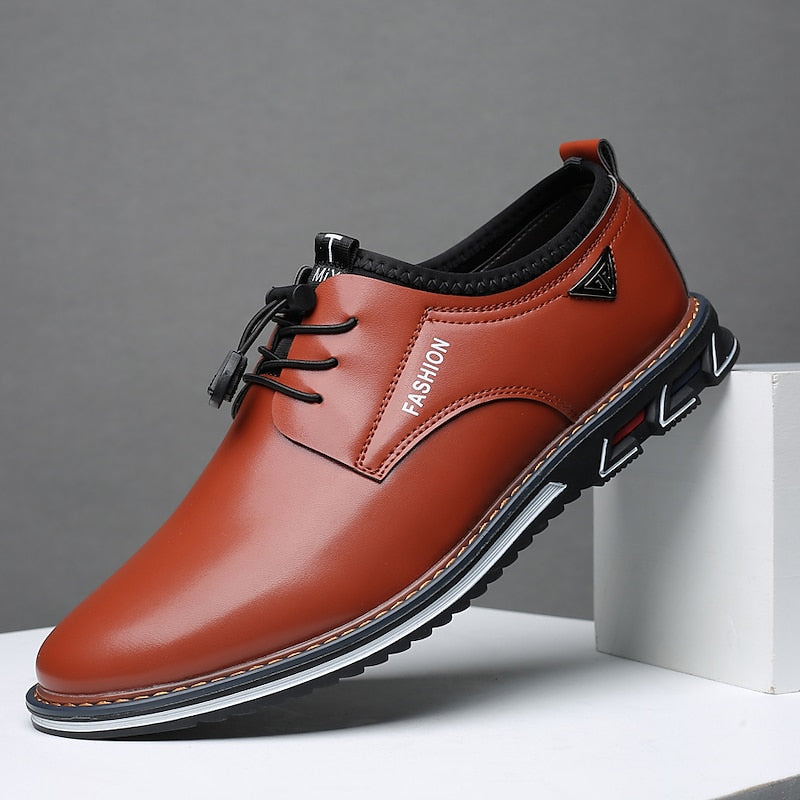 Men's Leather Formal Business Slip On Oxford Dress Shoes - Bellkmart