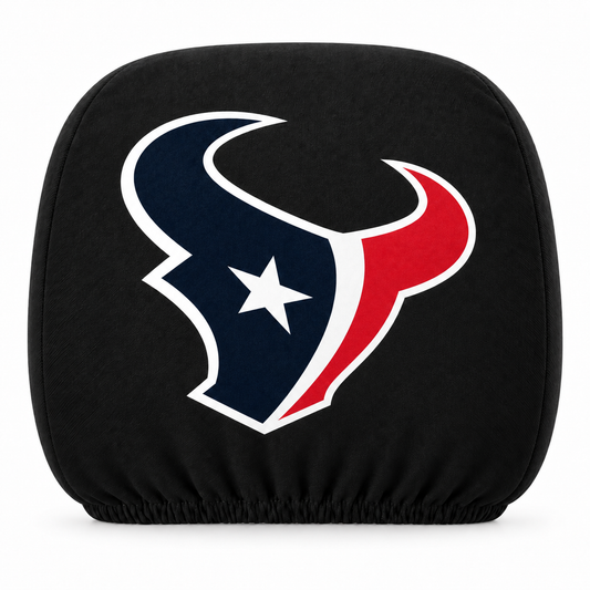 Houston Texans car headrest cover, Style 1 logo design, white background