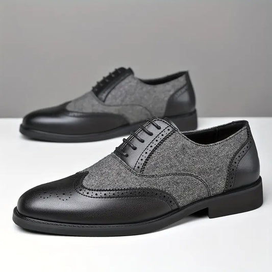 Men's Lace-Up Brogue Oxfords Business Dress Shoes