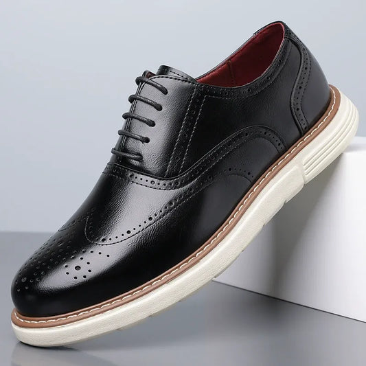 Oxford Leather Comfy Business Orthopedic Shoes - Bellkmart